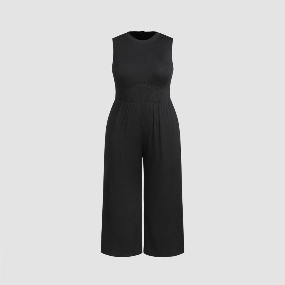 Damen Jumpsuit mit elegantem schulterfreiem Design und praktischen Seitentaschen EB