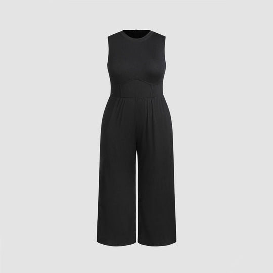 Damen Jumpsuit mit elegantem schulterfreiem Design und praktischen Seitentaschen EB
