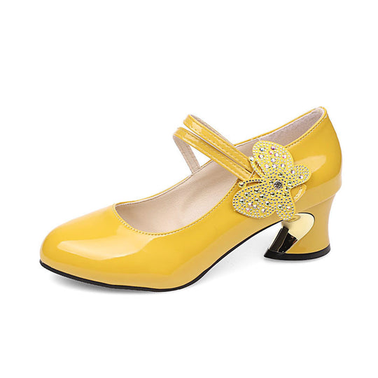 Damen elegante Pumps mit ornamentaler Schmetterlingsapplikation EB