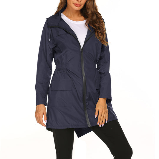 Damen praktische Freizeitjacke mit verstellbarem Bund und großen Taschen EB