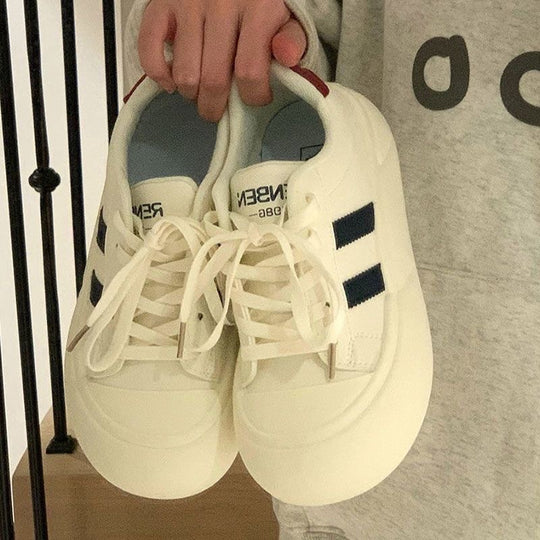Damen modische Plattform Sneakers mit einzigartigem Schnürsystem EB