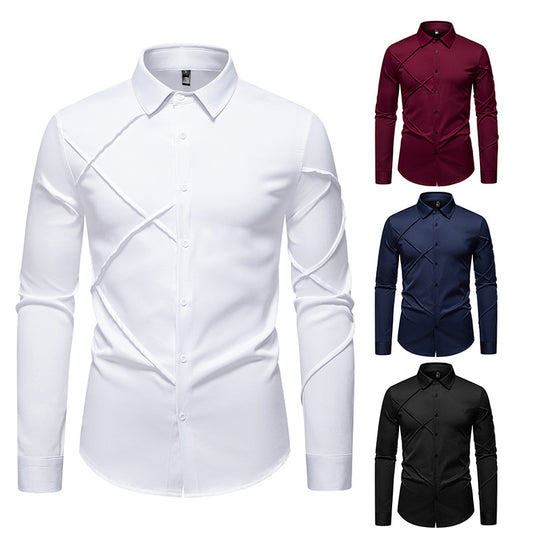 Herren Elegantes Hemd mit innovativer Schnittführung und stilvollen Akzenten EB