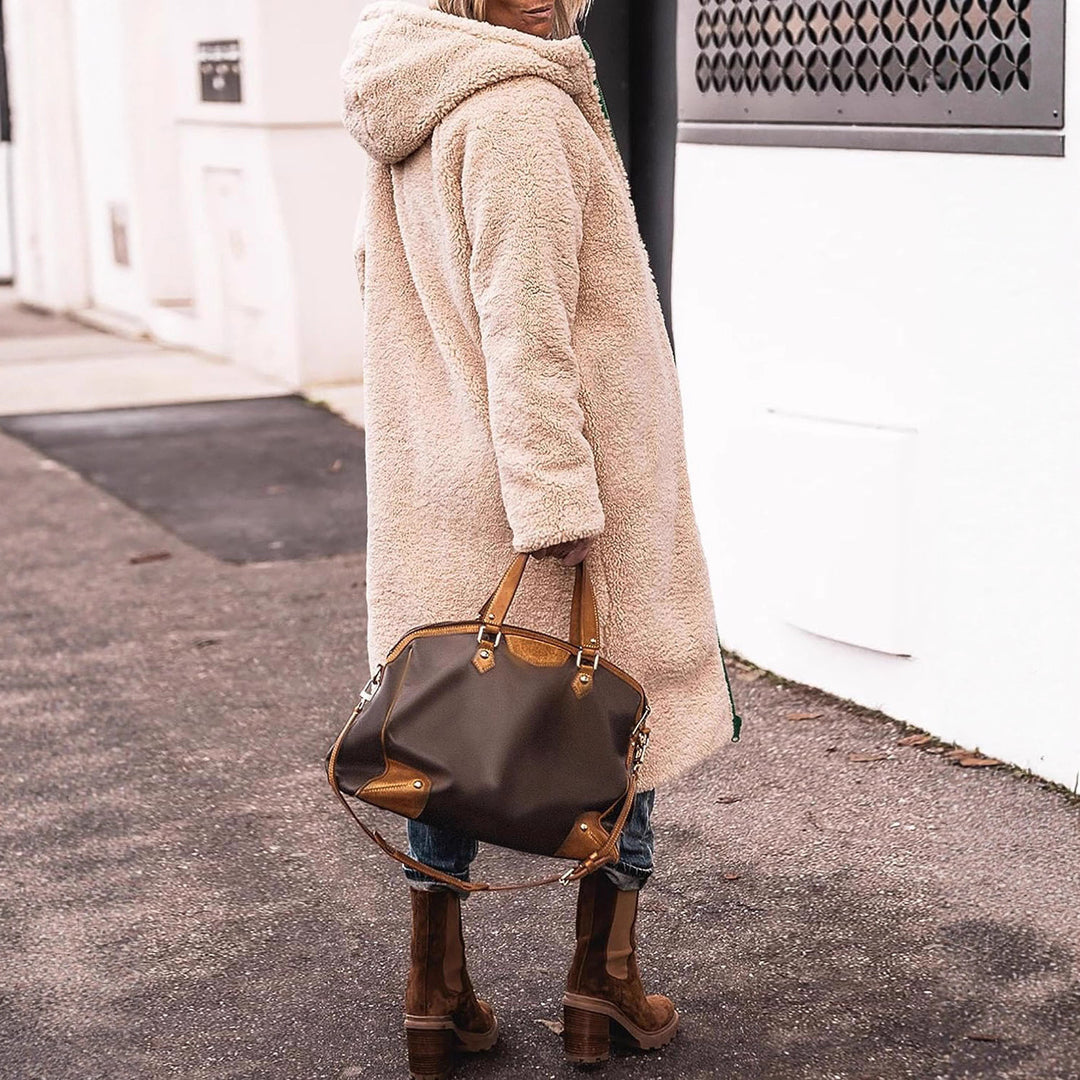 Damen gefütterter Parka mit Kapuze und lässigem Schnitt EB