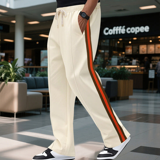 Herren Baumwoll-Cargo-Hose mit elastischem Bund und seitlichen Taschen EB