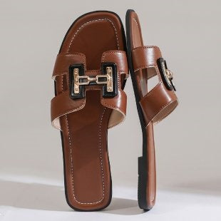 Damen modische Riemchen-Sandalen mit eleganten Schnallen EB