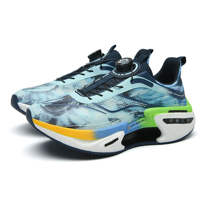 Damen gedämpfte Fashion-Plateau-Sneaker mit sichtbarer Luftkammersohle und elastischem Schaft EB