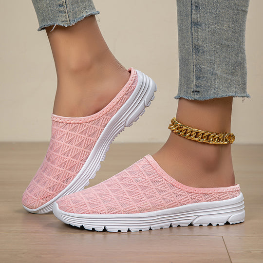 Damen nan atmungsaktiver Netz-Slipper mit Diamantstruktur-Obermaterial und gedämpfter Leichtsohle EB