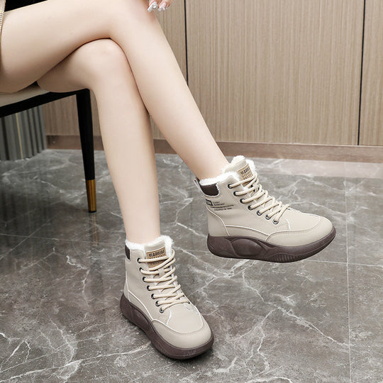 Damen gefütterte Hochschaft Sneaker mit rutschfester Sohle EB