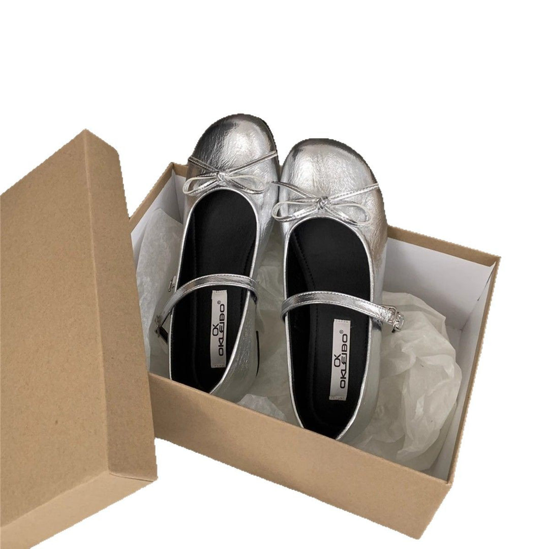 Damen Ballerinas mit elegantem Riemchen und zierlichem Schleifendetail EB