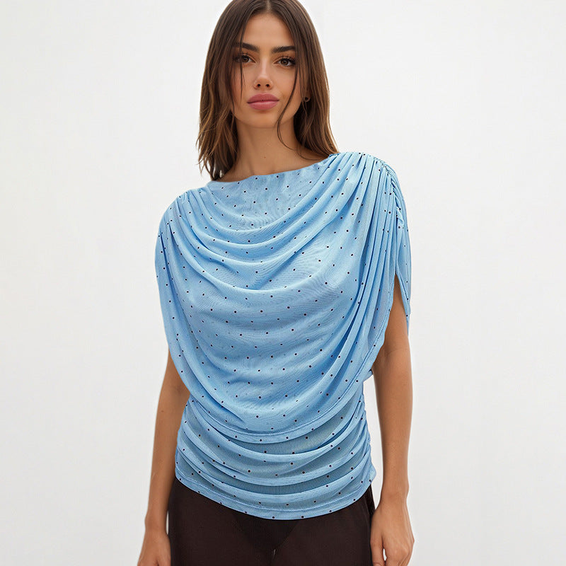 Damen Elegantes Drapiertes Oberteil mit edlen Akzenten EB