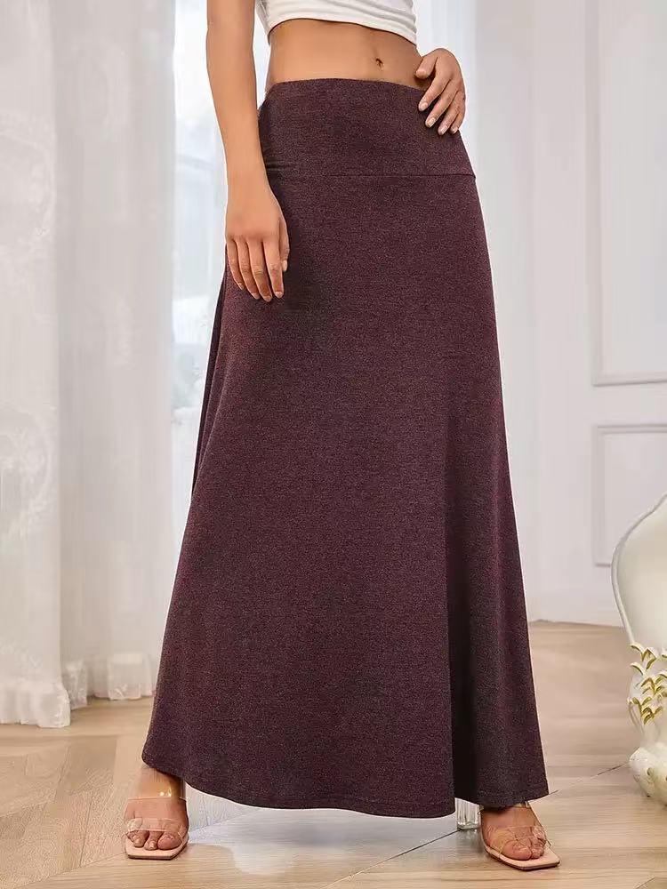 Damen Maxi-Rock aus weichem Stretch-Material mit hohem Taillenbund EB