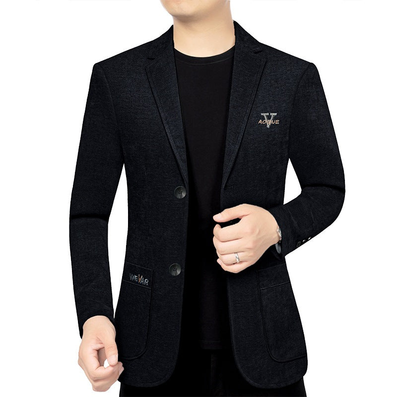 Herren Casual-Sakko in Denimoptik mit Slim-Fit und aufgesetzten Taschen EB
