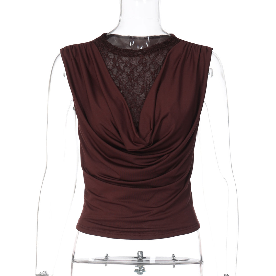 Damen Elegantes Oberteil mit raffinierter Spitzenpartie EB