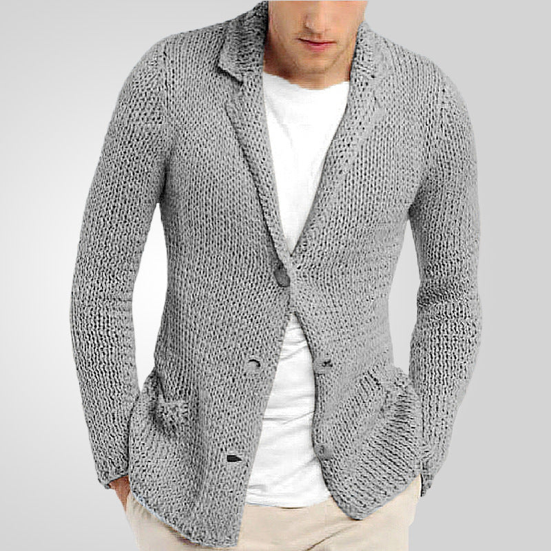 Herren Strickblazer mit natürlichem, rustikalem Design und praktischen Taschen EB