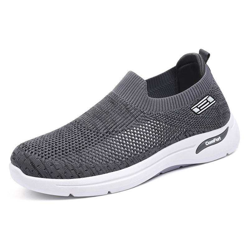 Damen nan nahtloser Strick-Slip-On Alltagswalker mit elastischem Knöchelschaft und stoßdämpfender Luftkissen-Zwischensohle EB