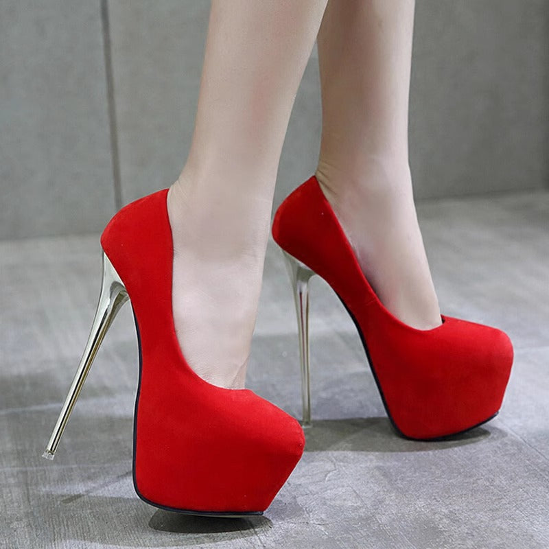 Damen elegante High Heel Schuhe mit hohem Plateau EB