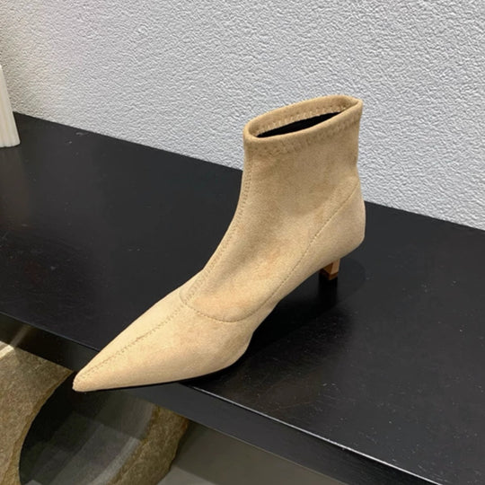 Damen Elegante Ankle-Boots aus weichem Wildleder mit modischem Stiletto EB
