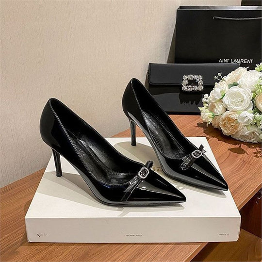 Damen elegante High Heel Pumps mit zartem Schleifendetail EB