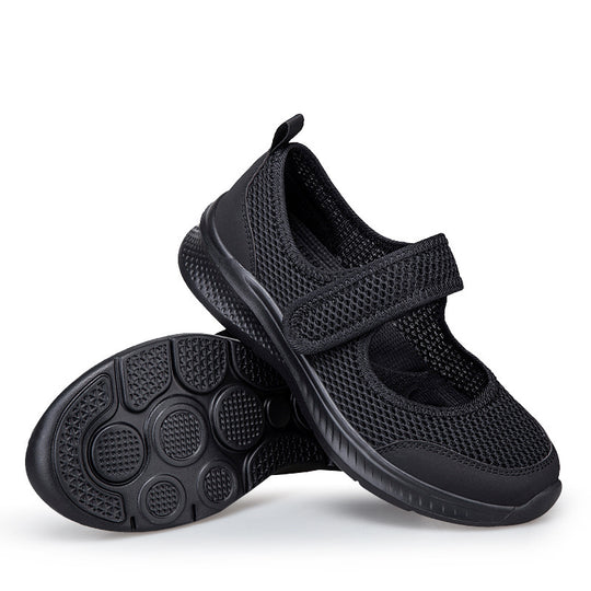Damen nan Klett-Riemen-Sneaker im Ballerina-Stil mit atmungsaktivem Meshoberteil und flexibler Leichtsohle EB