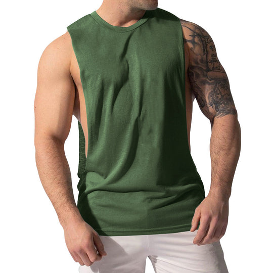 Herren nan Muskelshirt mit extra tiefen Armöffnungen und atmungsaktivem Baumwollmix EB
