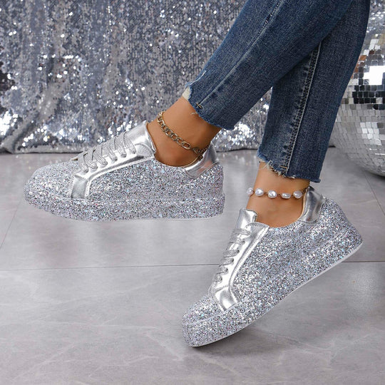 Damen Glitzernde Sneakers mit hohem Komfort und modischem Design EB