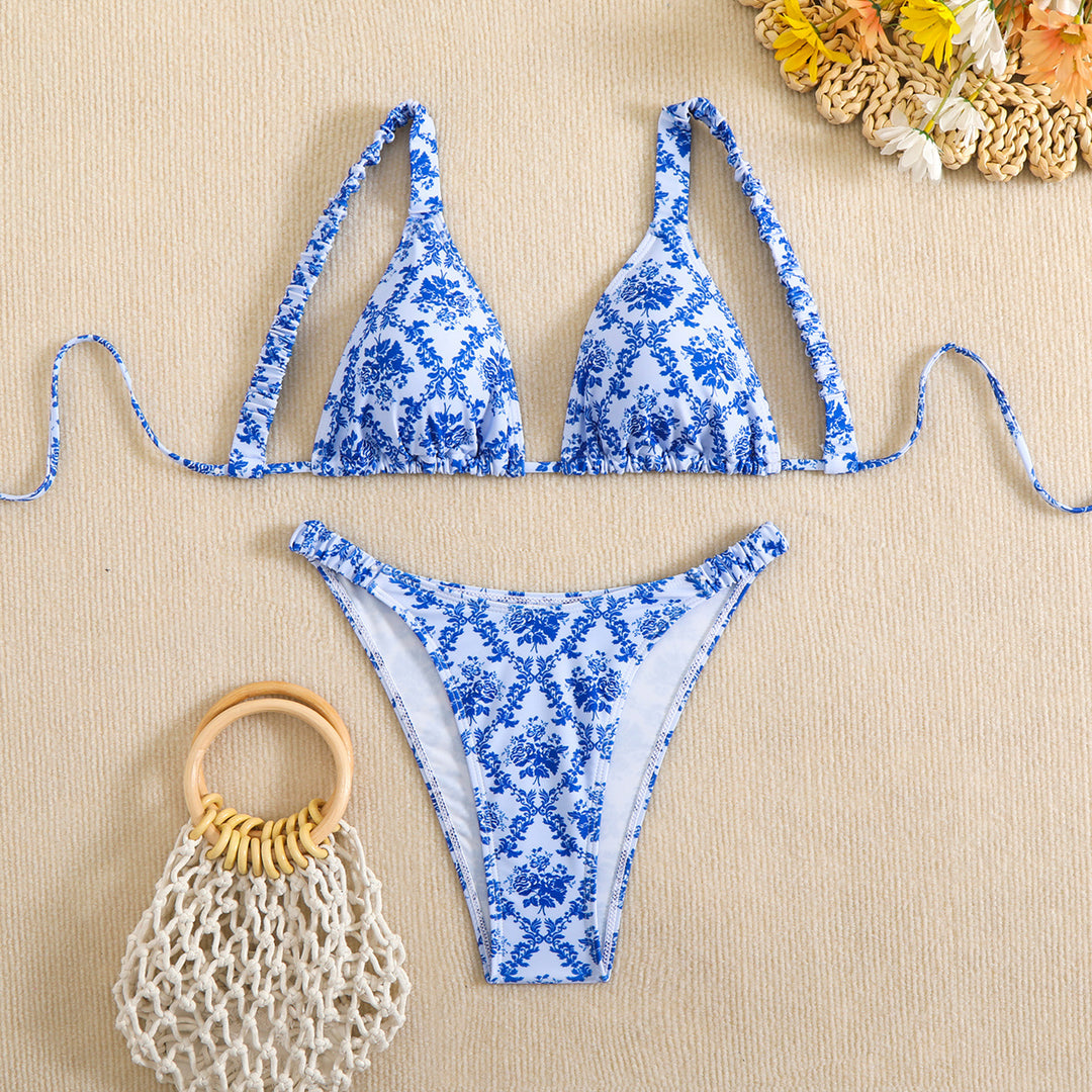 Damen Bikini-Set mit floralem Design und verstellbaren Trägern EB