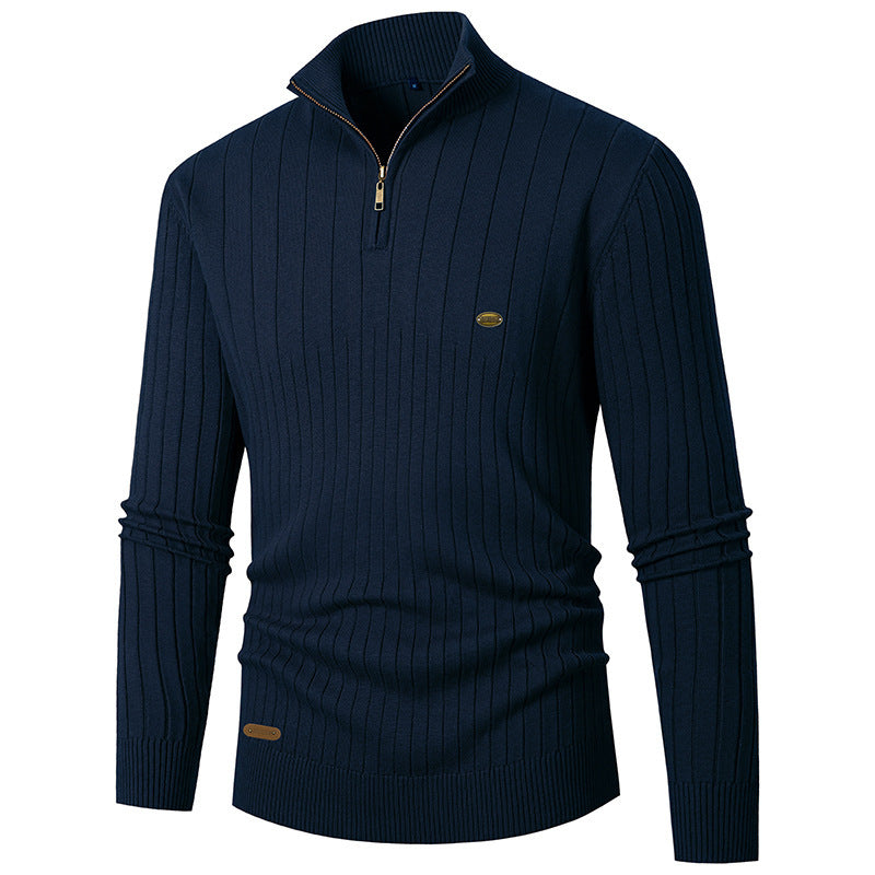 Herren Pullover mit Stehkragen und Feinstrick EB