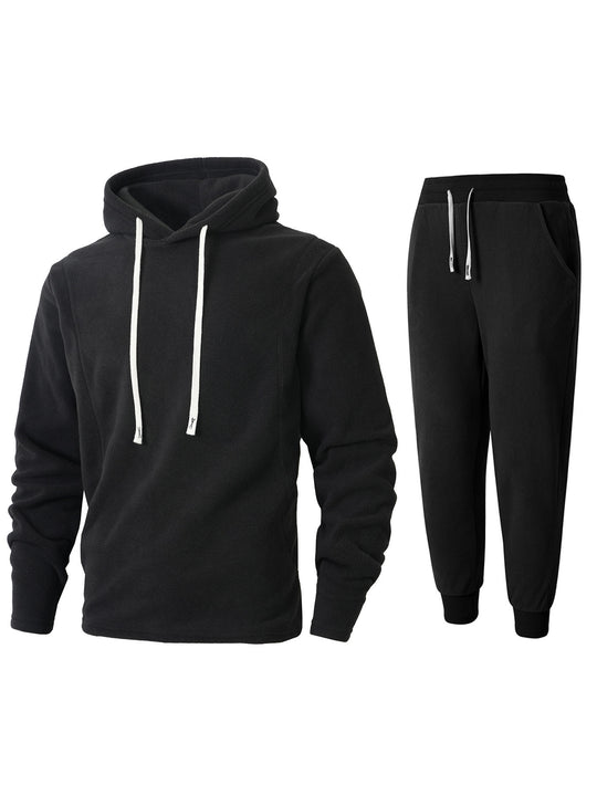 Damen Kuscheliger Fleece-Hoodie und Jogginghose Set EB