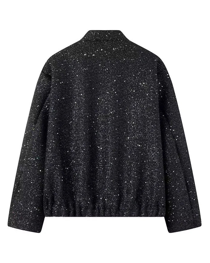 EB | Gold Pailletten Stehkragenjacke