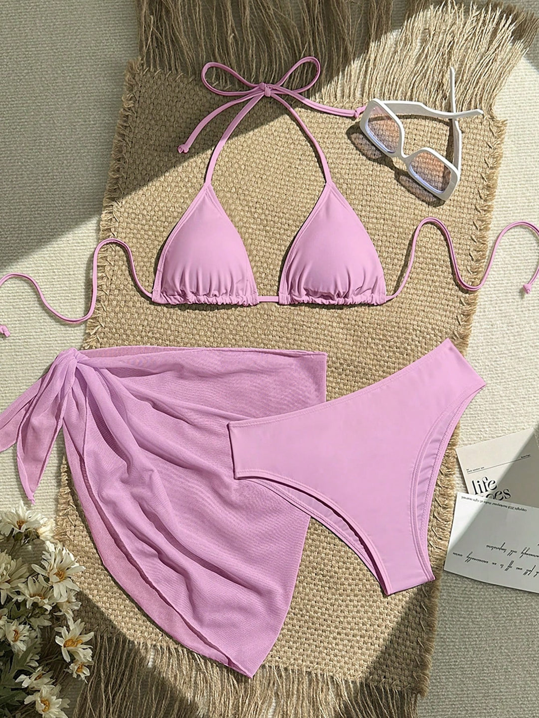 Damen Triangel-Bikini mit Wickeltuch und verstellbaren Trägern EB