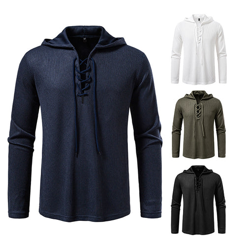 Herren Kapuzenpullover mit innovativer Schnürung und strukturiertem Design EB