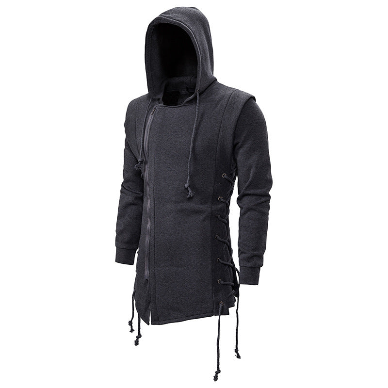 Herren modische Kapuzenshirt mit asymmetrischem Reißverschluss und lässigem Schnitt EB