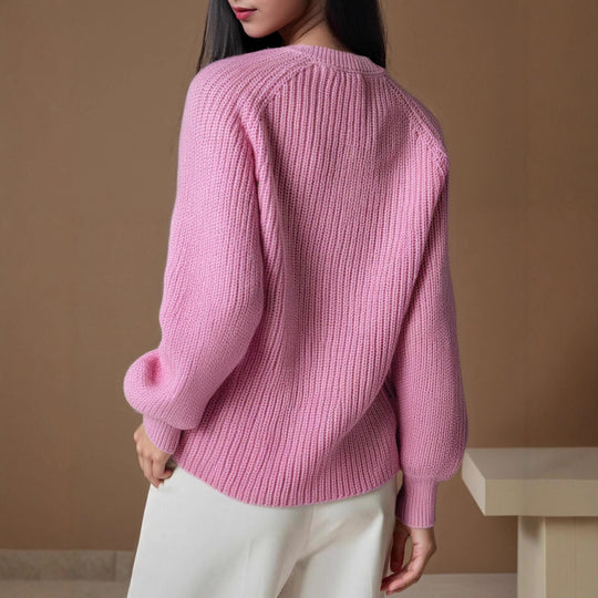 Damen Strickjacke mit feinem Rippenmuster und geschützten Knöpfen EB