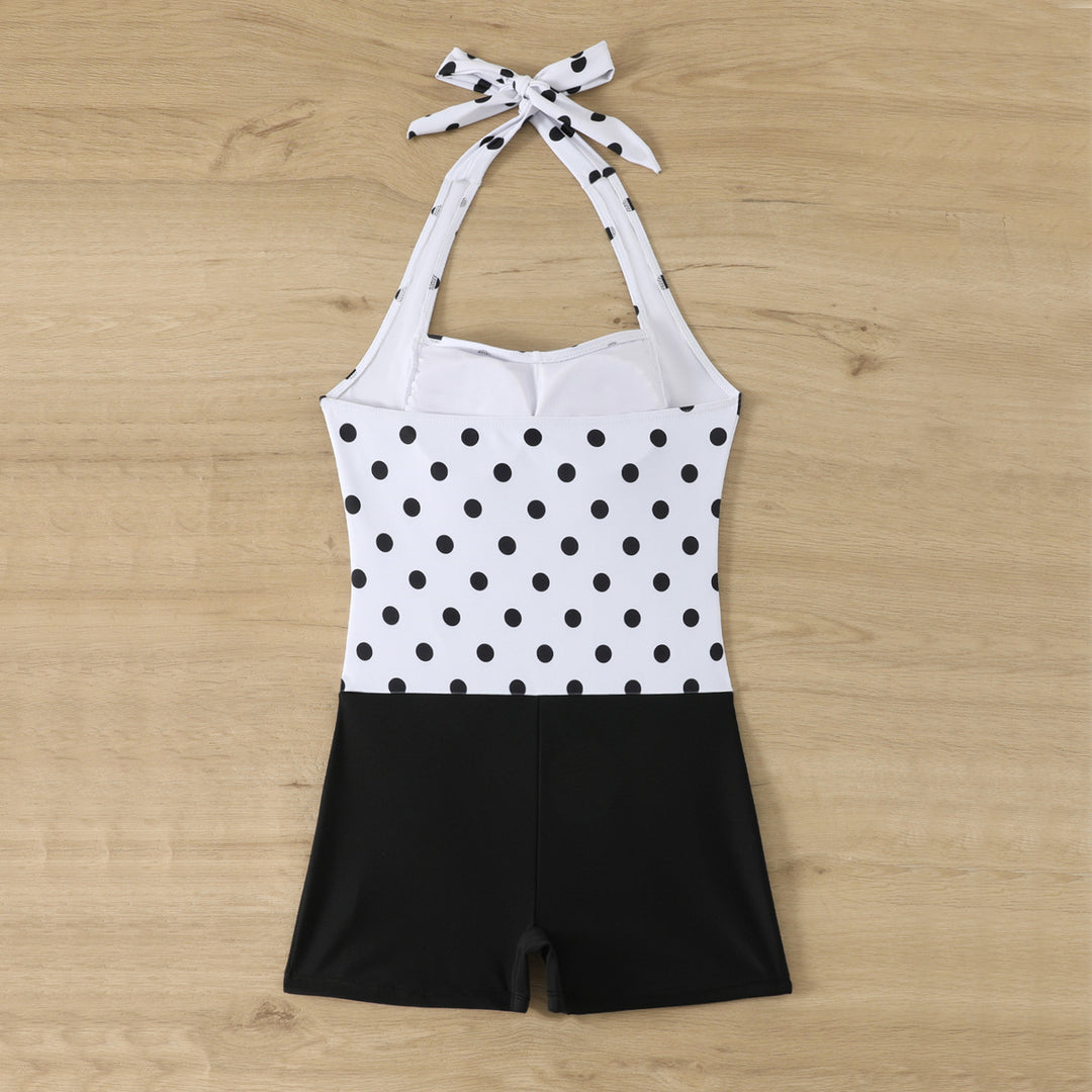 Damen Einteiliger Badeanzug mit Rüschendetails und Hüftshorts EB