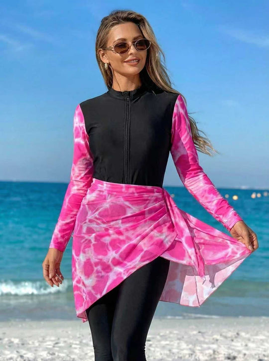 Damen modischer Rashguard mit Wickelrock EB