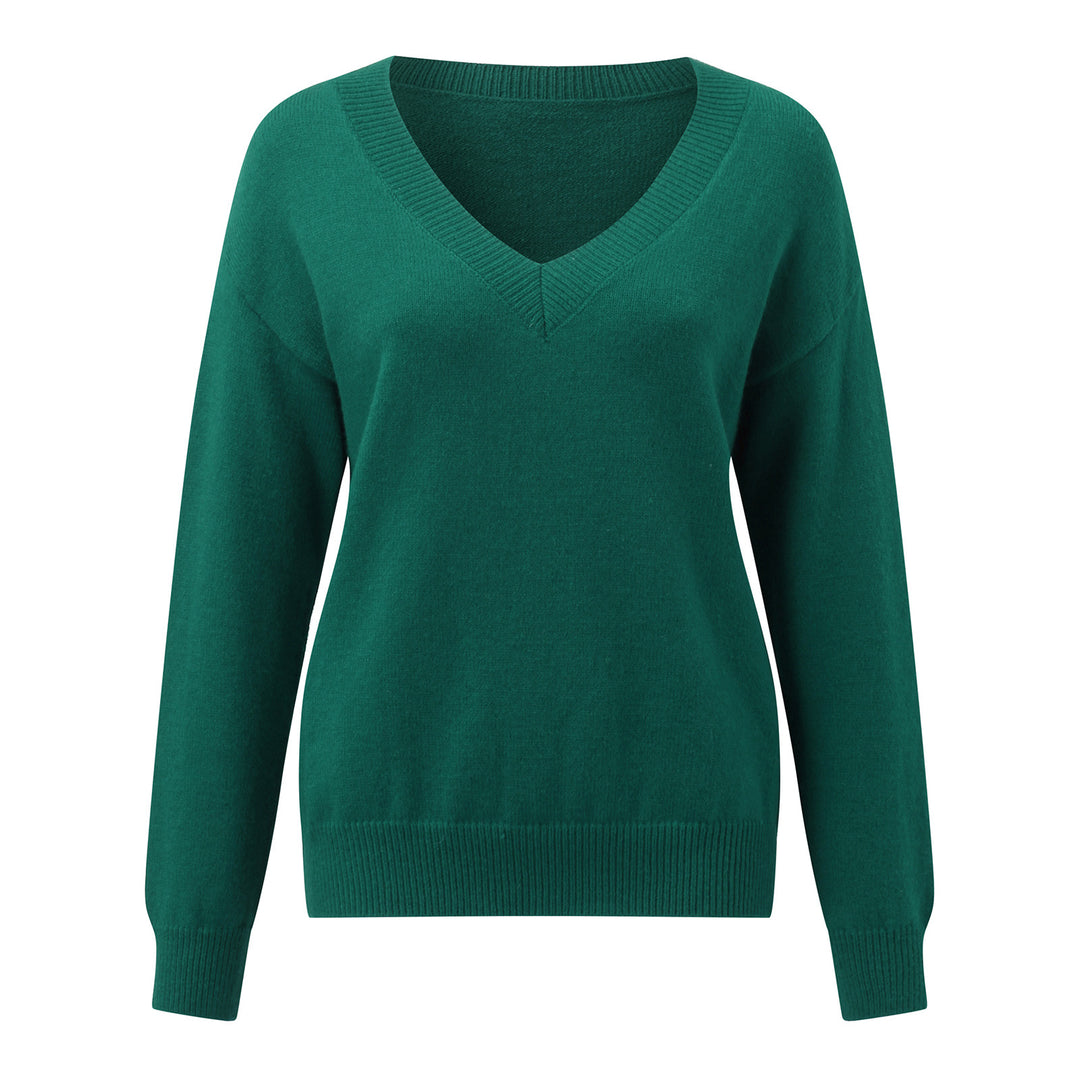 Damen eleganter V-Ausschnitt Pullover EB