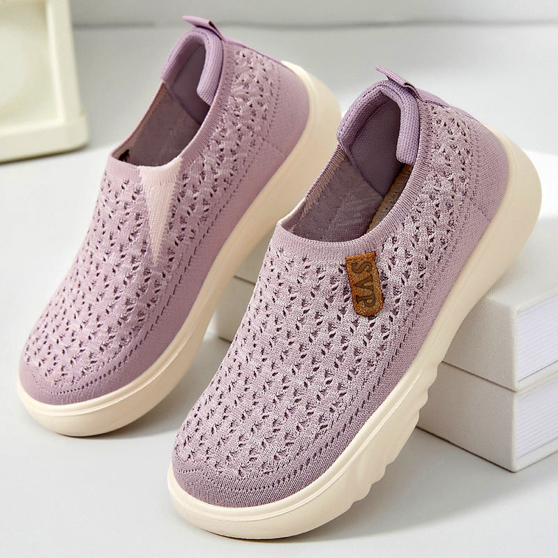 Damen nan gestrickter Slip-On Sneaker im sockenähnlichen Design mit atmungsaktivem Obermaterial und gepolsterter Komfortsohle EB