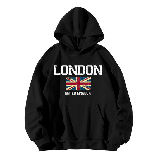 Damen Kapuzenpullover im urbanen London-Style mit Kängurutasche und gemütlichem Schnitt EB