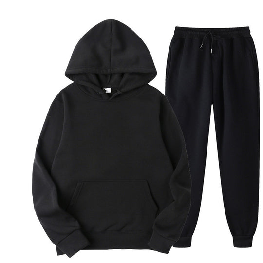 Unisex nan gemütliches Hoodie-Jogginganzug-Set mit Kängurutasche, elastischem Tunnelzugbund und gerippten Bündchen EB