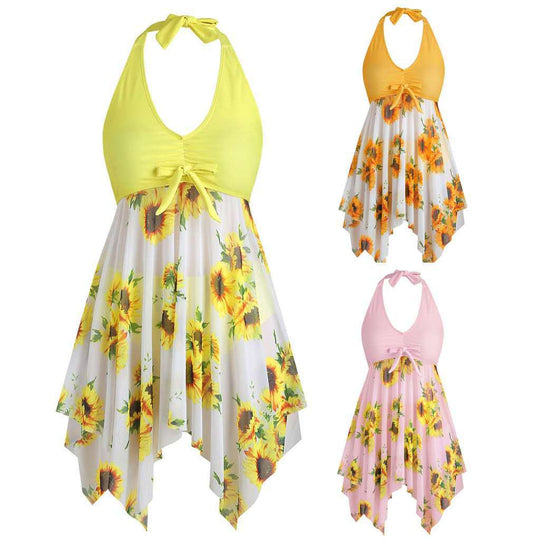 Damen Strandkleid mit verspieltem Blumendesign EB