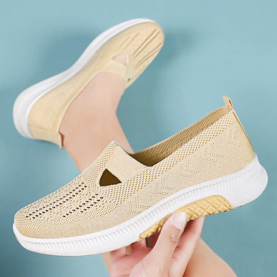 Damen Atmungsaktive Slip-On Sneakers mit elastischen Einsätzen EB