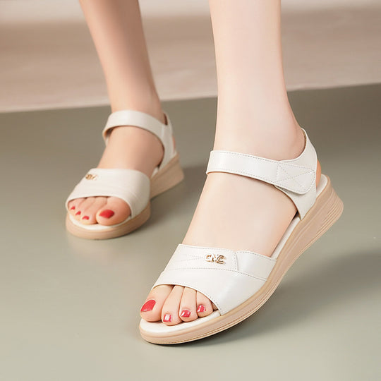 Damen Komfortable Wedge-Sandaletten mit verstellbarem Fesselriemen und ergonomischer Sohle EB