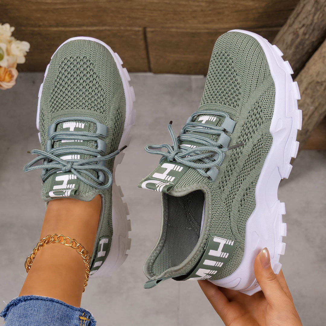 Damen Sportliche Slip-On Sneakers mit atmungsaktiver Oberflächenstruktur EB