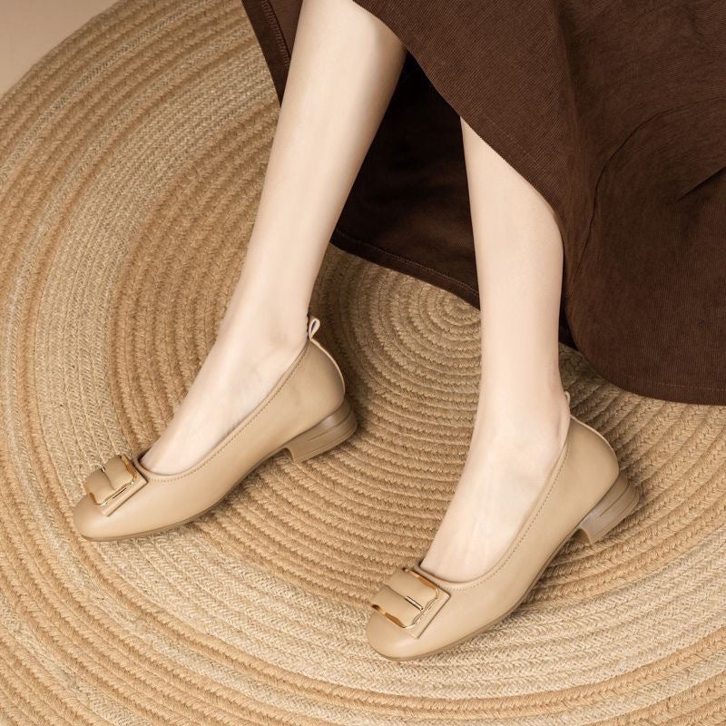 Damen elegante Ballerinas mit schickem Schnallen-Design EB