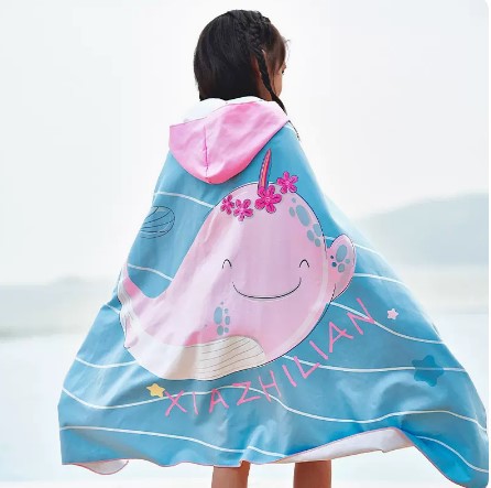 Unisex Strandponcho mit Hai-Motiv EB