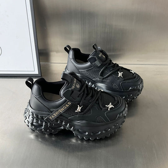 Damen Sportliche Chunky Sneakers mit texturiertem Obermaterial und stabiler Laufsohle EB