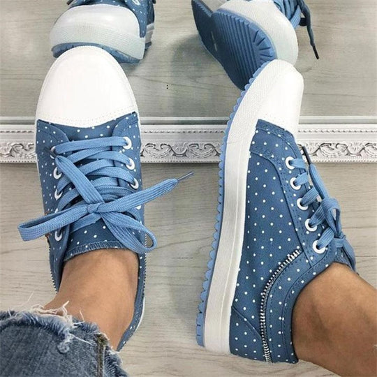 Damen modische Sneakers mit verspieltem Punktedesign und atmungsaktiver Sohle EB