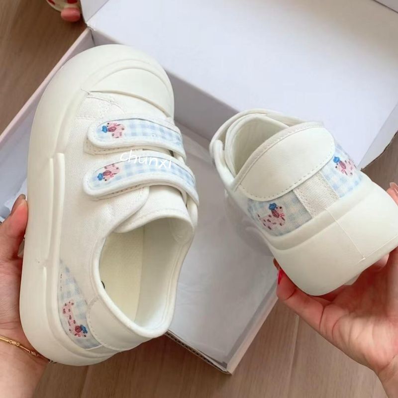 Damen Sneaker mit praktischem Klettverschluss und floralem Design EB