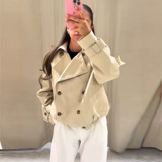 Damen Modische Outdoor-Jacke mit elegantem Kunstfellkragen EB