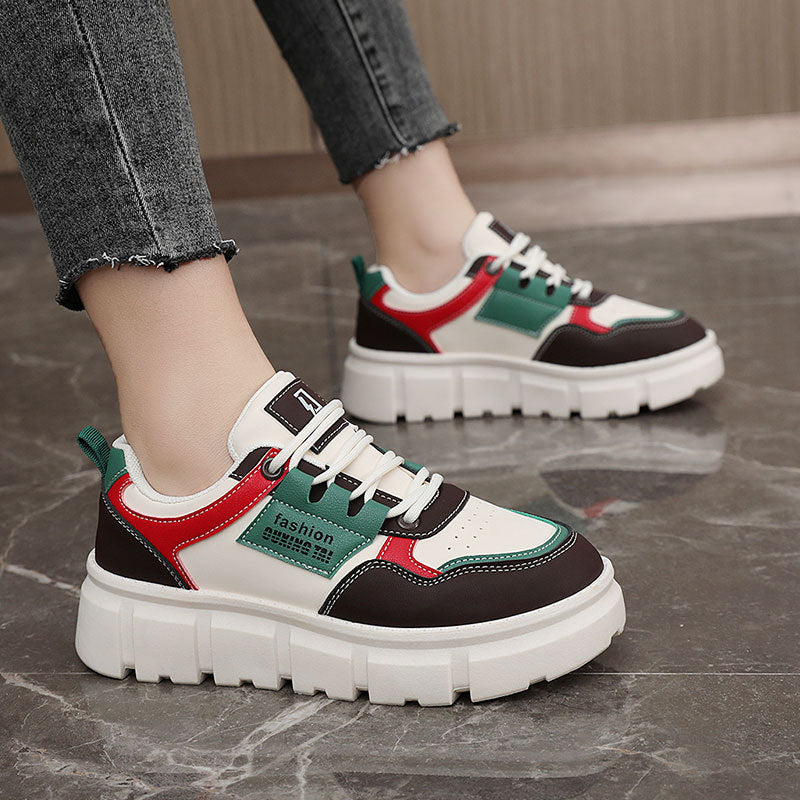 Damen Modische Chunky Sneakers mit robuster Profilsohle und atmungsaktiver Obermaterialstruktur EB